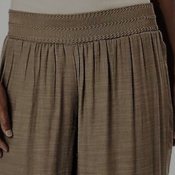 Apt. 9® Taupe Gauze Palazzo Pull-On Lined Pants - Picture 4 of 6